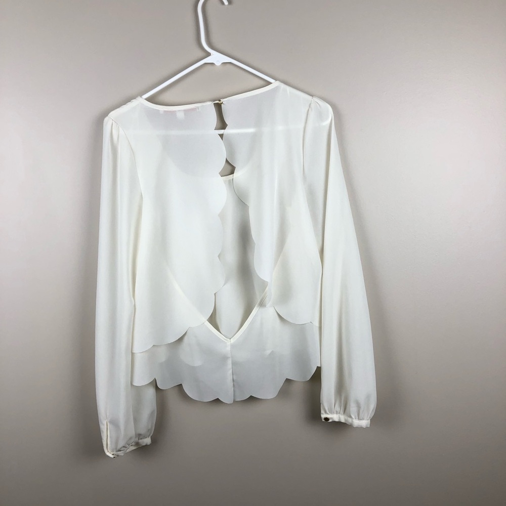 GUESS Open Back Cropped Long Sleeve Top - Picture 5 of 7